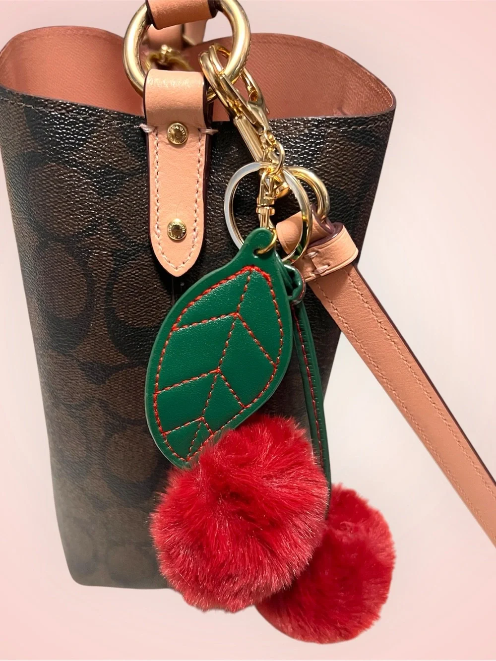 Plush Pom Pom Cherry Keychain/charm